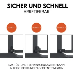 hauck Clear Step 2 Dark Grey 75-80 cm* Tür- & Treppenschutzgitter