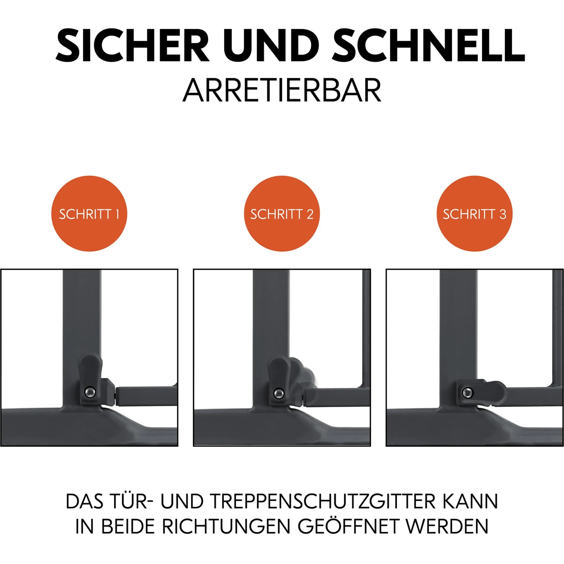 hauck Clear Step 2 Dark Grey 75-80 cm* Tür- & Treppenschutzgitter