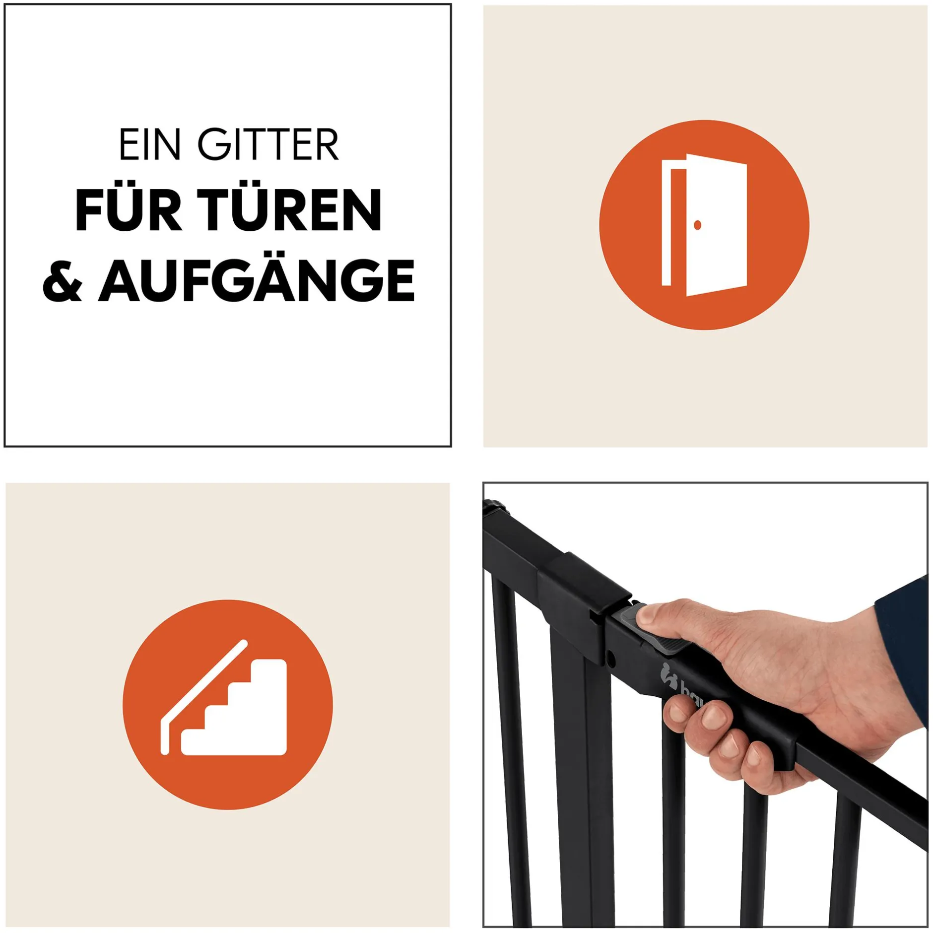 hauck Clear Step Autoclose 2 Black 75-80 cm* Tür- & Treppenschutzgitter