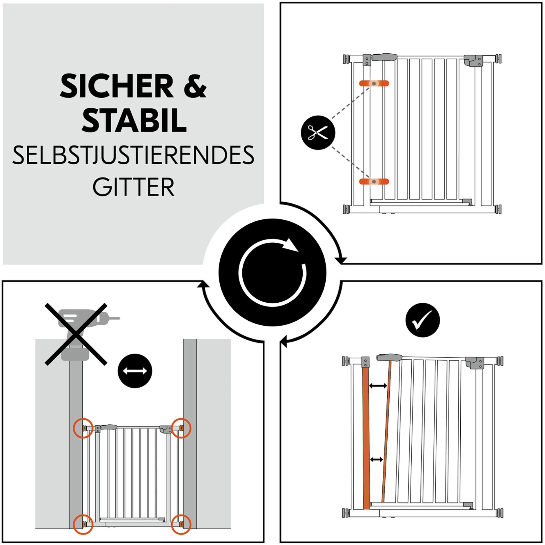 hauck Clear Step Autoclose 2 Dark Grey 75-80 cm* Tür- & Treppenschutzgitter
