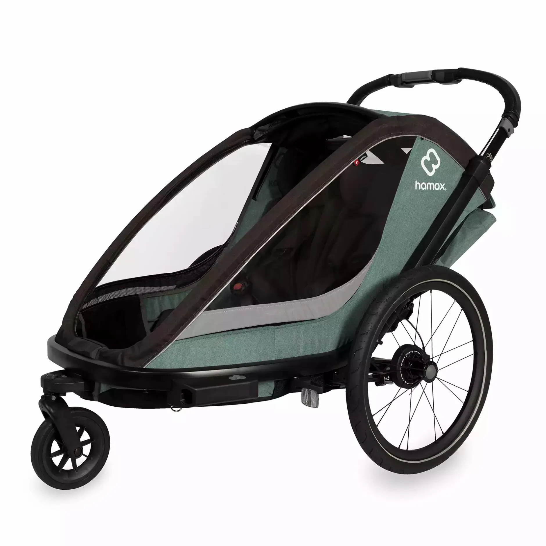 hamax Cocoon Zweisitzer Green/Black* Fahrradanhänger