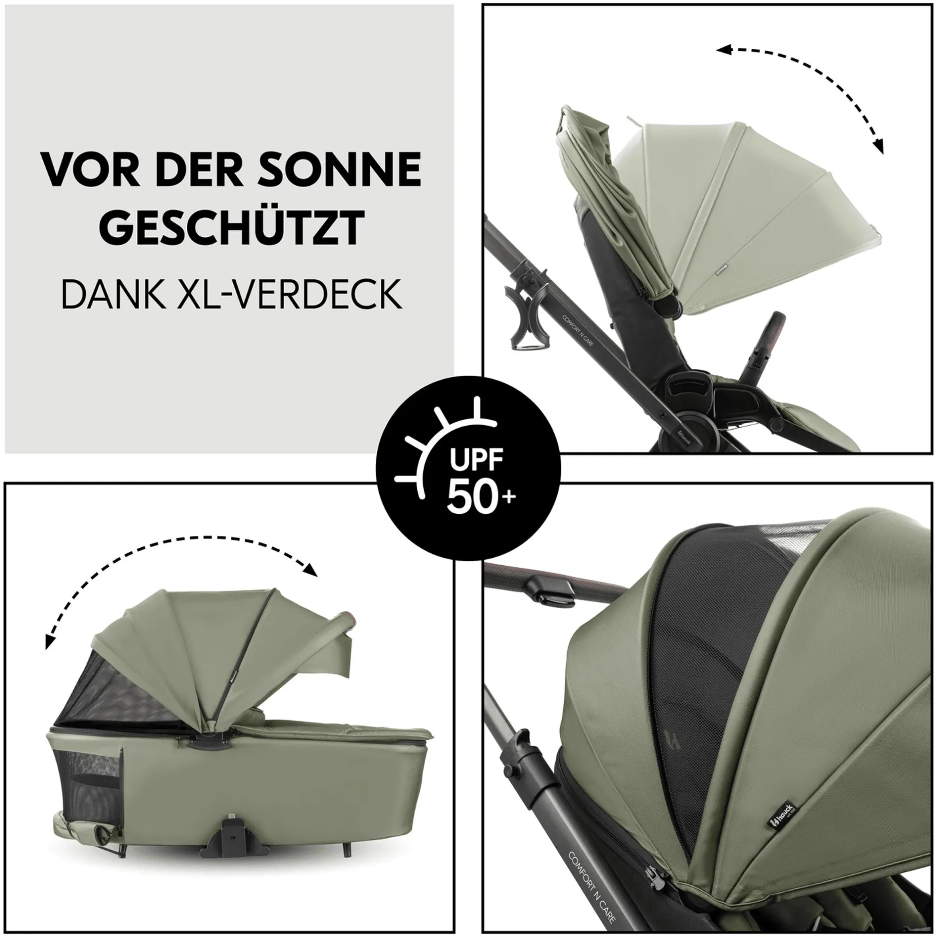 hauck Comfort n Care Set Olive*Kinder Kombi-Kinderwagen