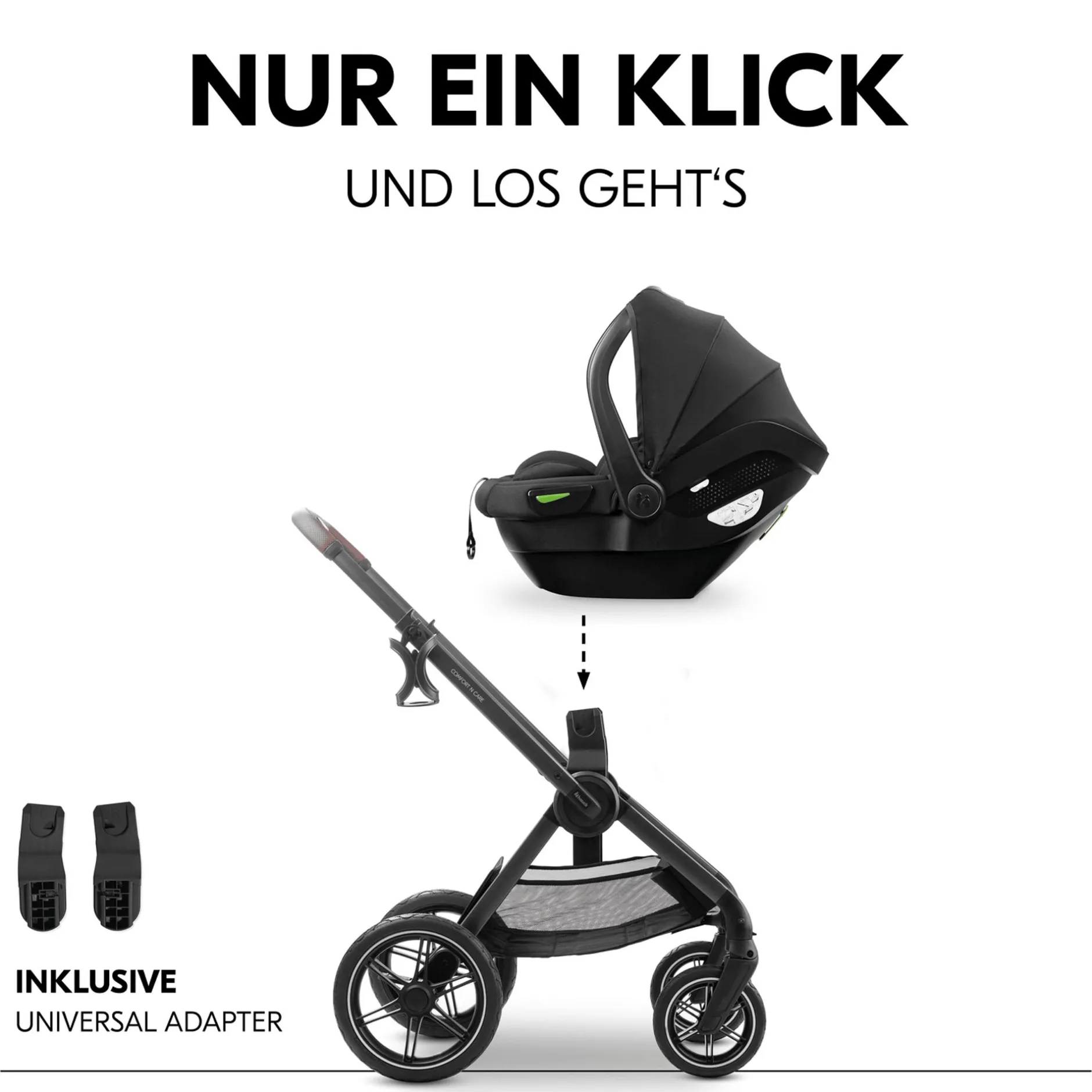 hauck Comfort n Care Set Olive*Kinder Kombi-Kinderwagen