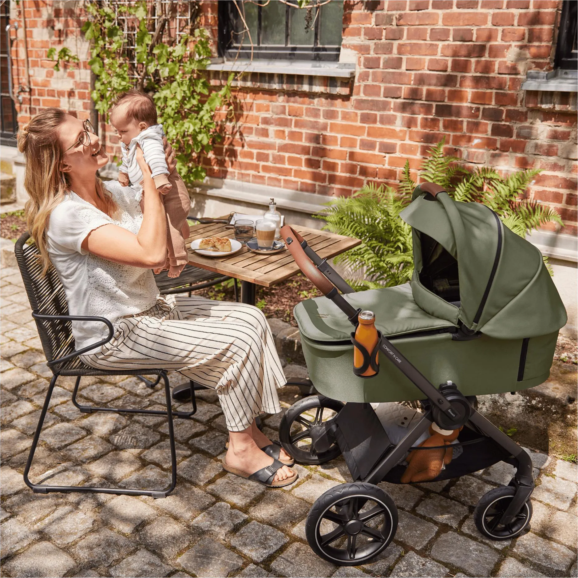 hauck Comfort n Care Set Olive*Kinder Kombi-Kinderwagen