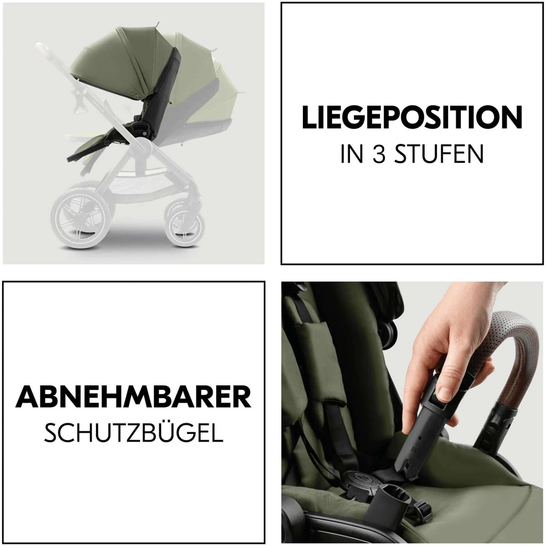hauck Comfort n Care Set Olive*Kinder Kombi-Kinderwagen