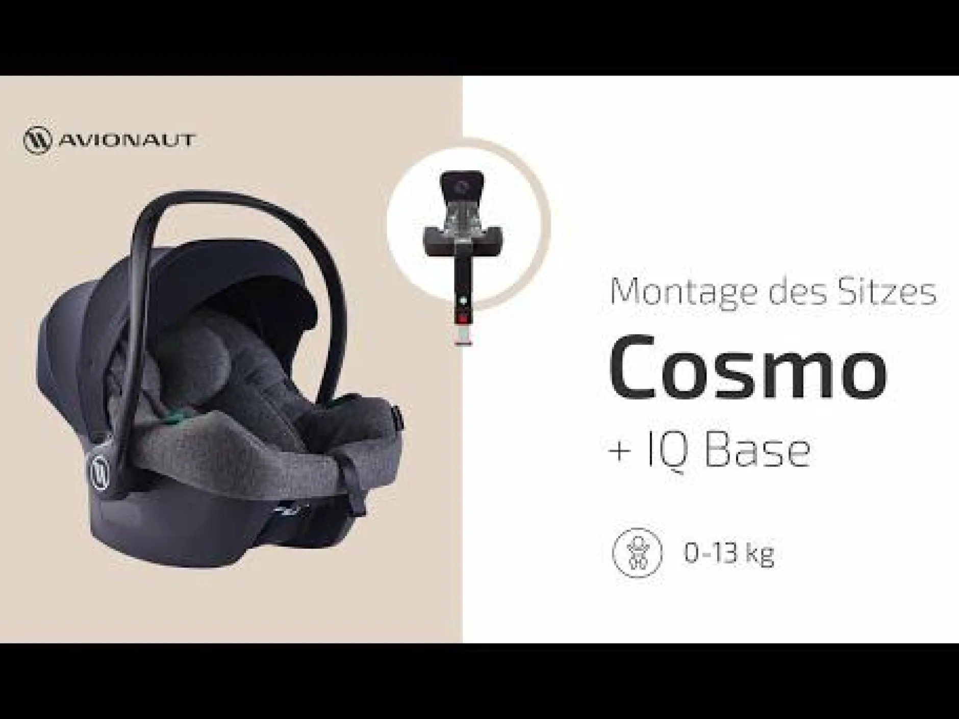 AVIONAUT Cosmo 2.0 Airflow Black*Kinder Babyschalen 0-13 Kg, Gruppe 0+