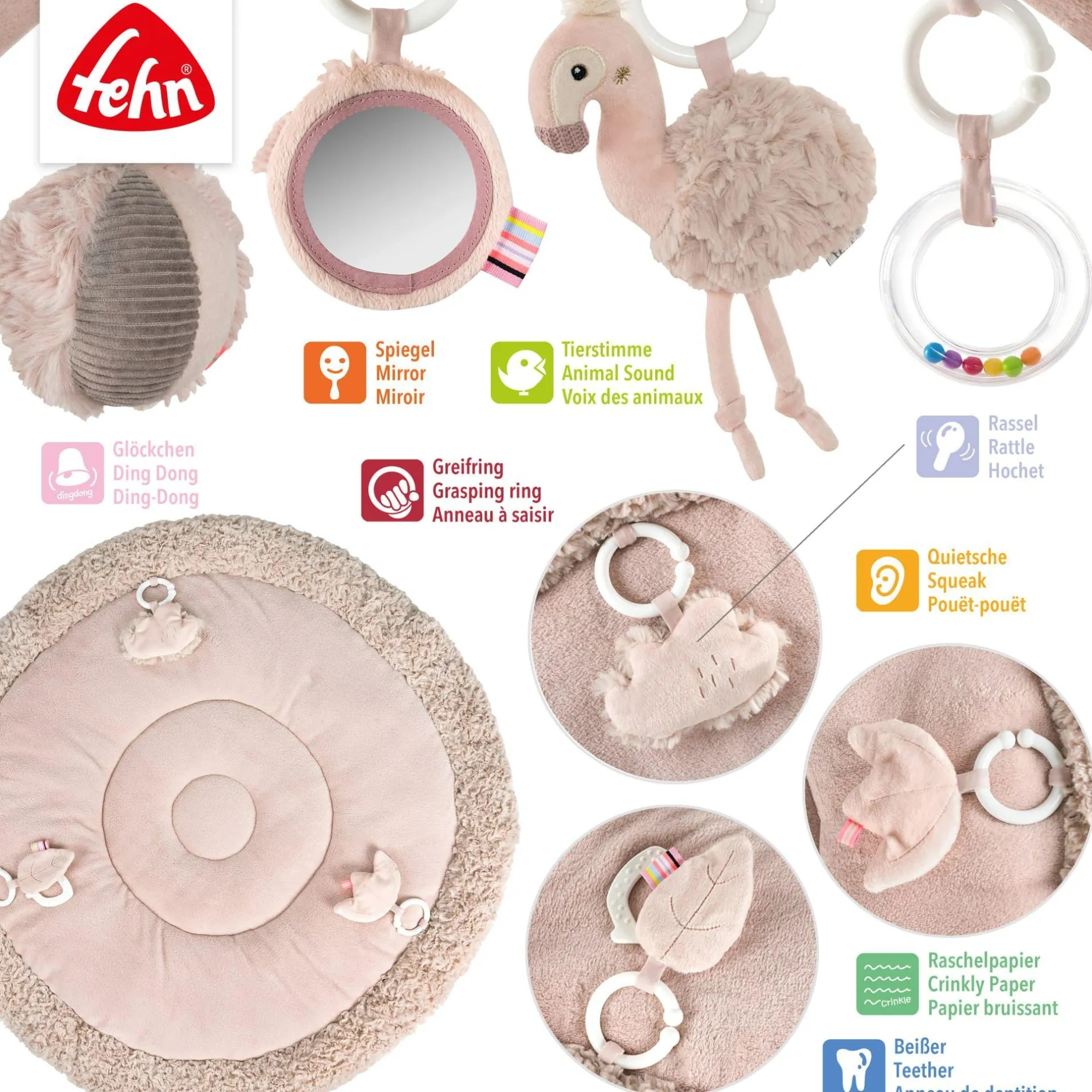fehn 3D Activity Decke Flamingo* Spielbögen