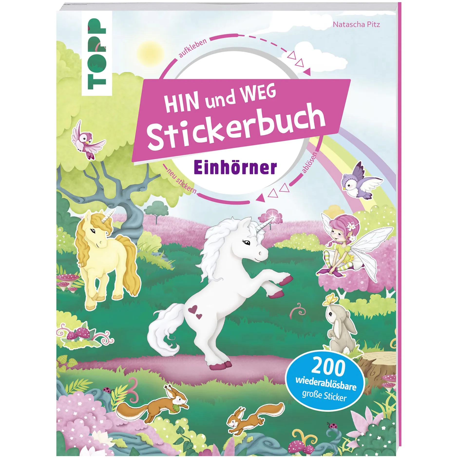 frechverlag Das Hin und weg Stickerbuch - Einhörner*Kinder Malen & Kneten|Spielzeug Ab 4 Jahren