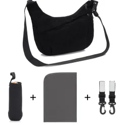 LITTLE ONE Daybag Cordy Black* Wickeltaschen