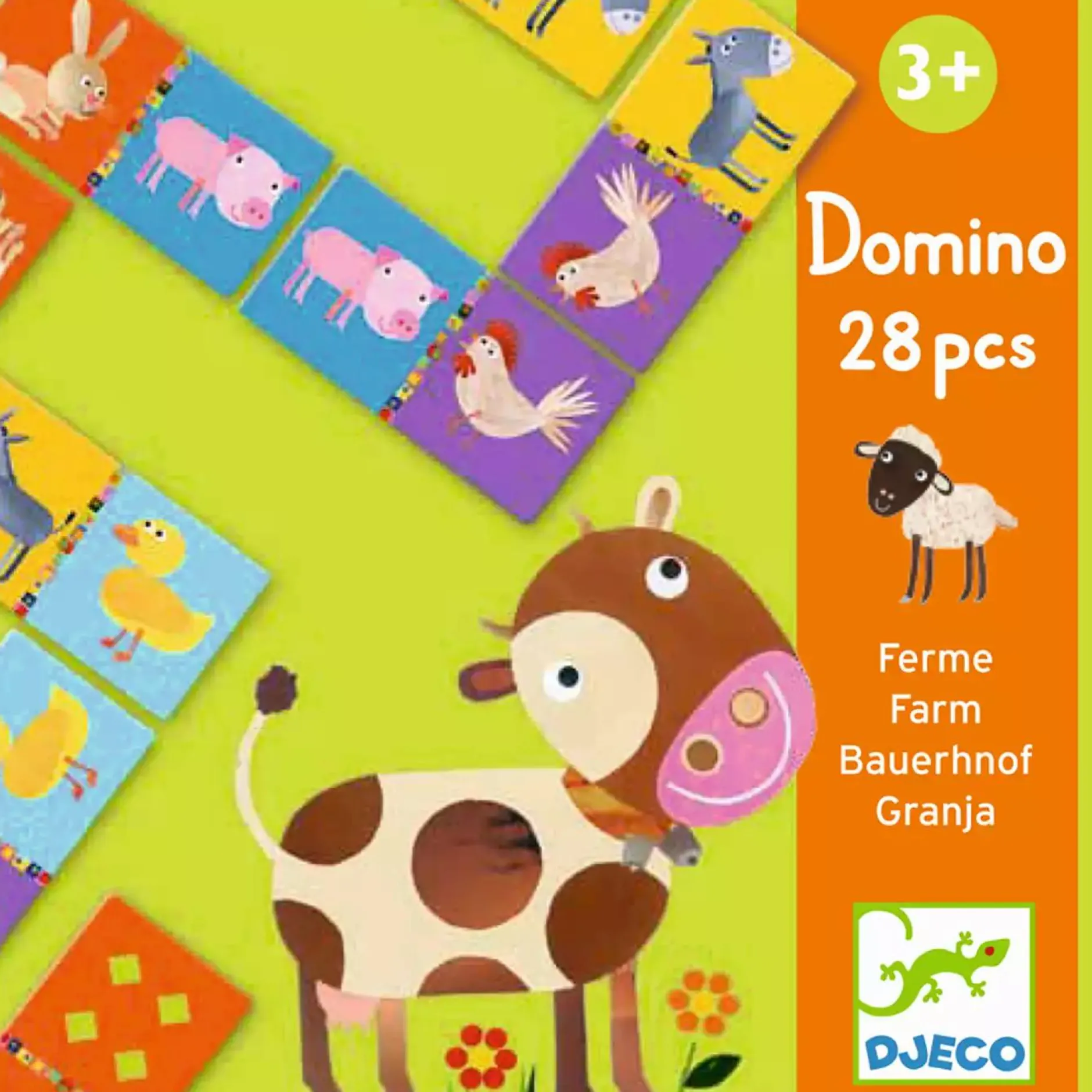 DJECO Domino Bauernhof*Kinder Holzspielzeug|Spielzeug Ab 3 Jahren