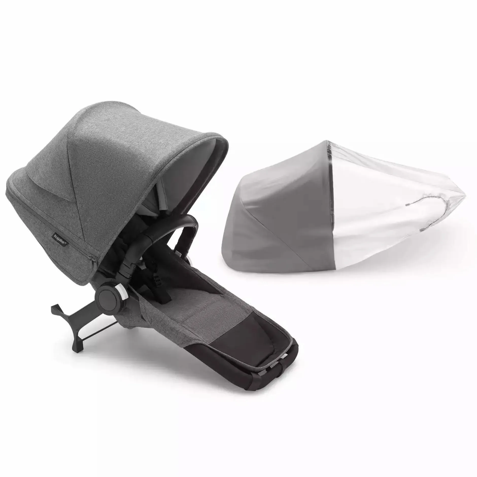 bugaboo Donkey 5 Duo Extension Set Complete Grey Melange*Kinder Zwillingswagen & Geschwisterwagen