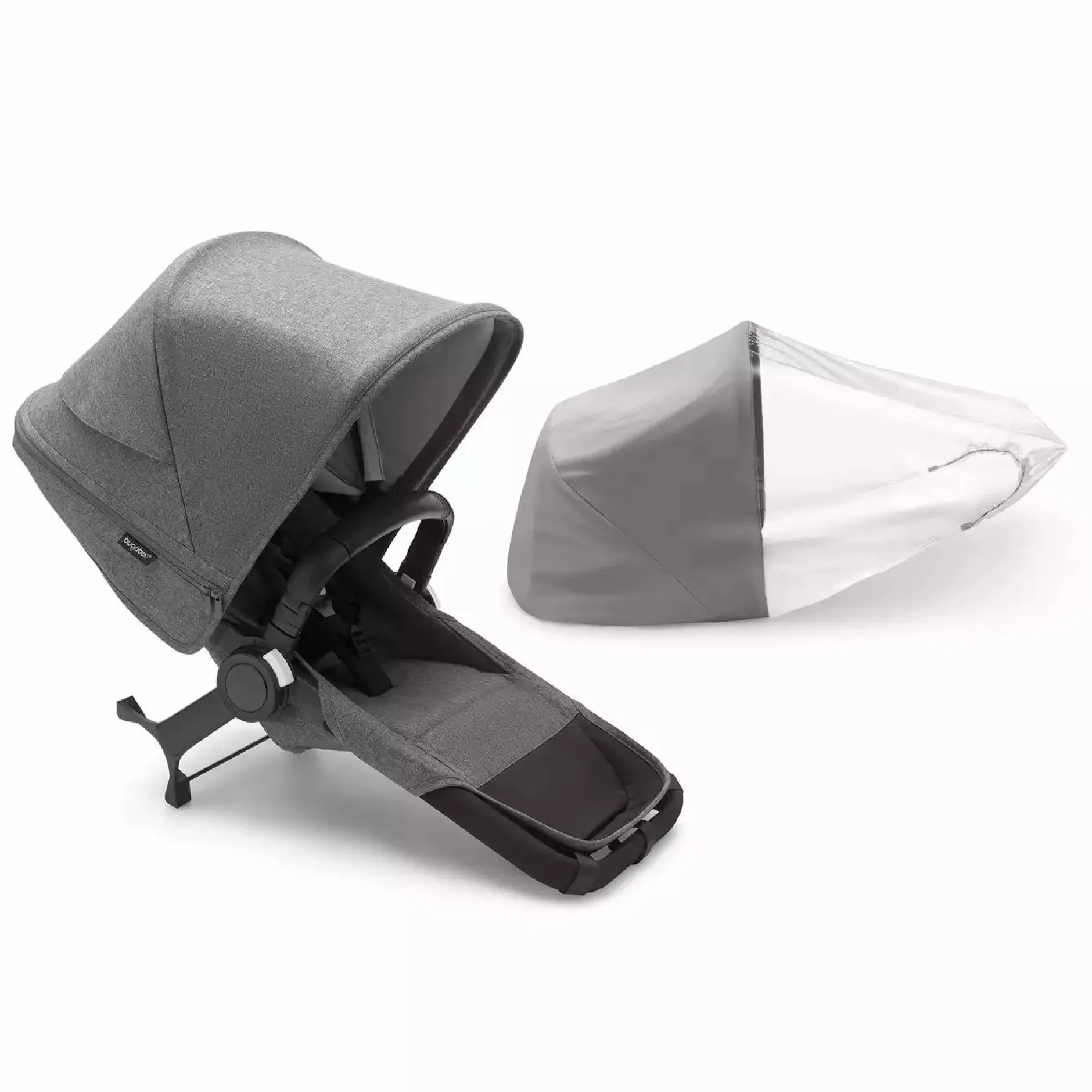 bugaboo Donkey 5 Duo Extension Set Complete Grey Melange*Kinder Zwillingswagen & Geschwisterwagen