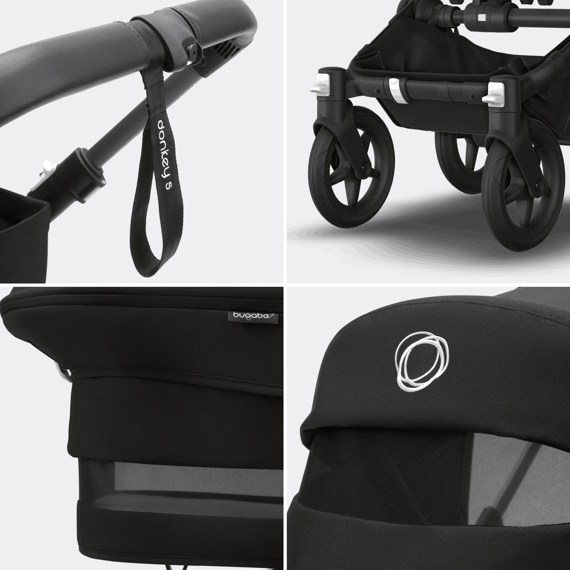 bugaboo Donkey 5 Mono-Kinderwagen, erweiterbar, Midnight Black*Kinder Kombi-Kinderwagen