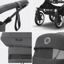 bugaboo Donkey 5 Mono-Kinderwagen, erweiterbar, Grey Melange*Kinder Kombi-Kinderwagen