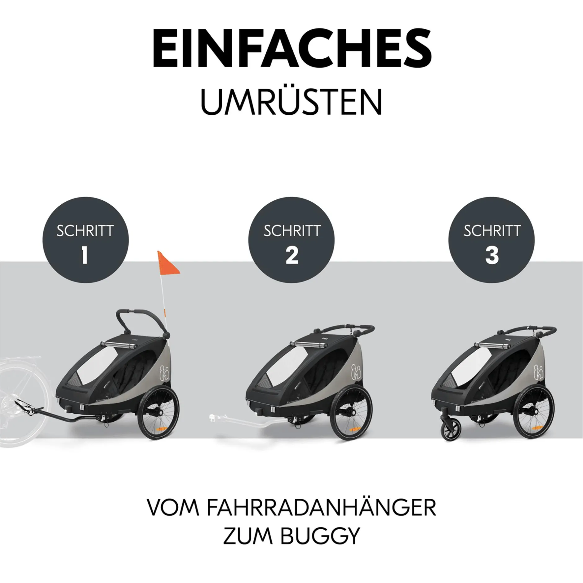 hauck Dryk Duo Plus Black* Fahrradanhänger