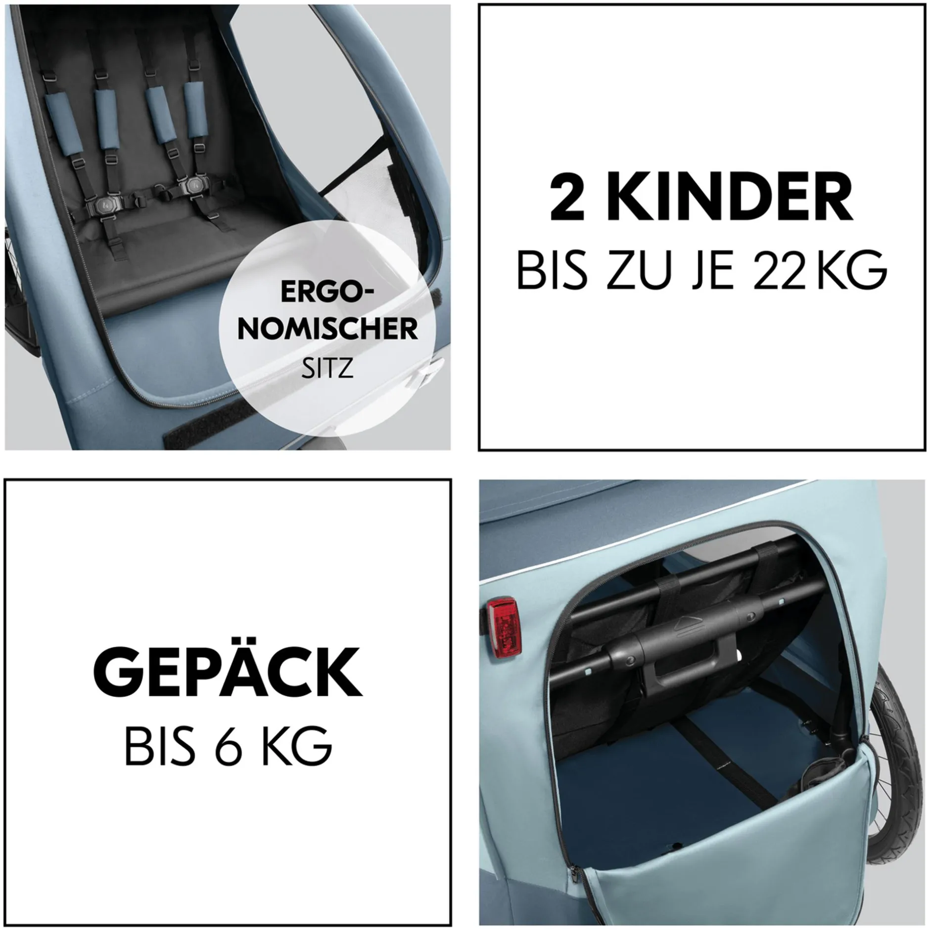 hauck Dryk Duo Plus Dark Blue* Fahrradanhänger