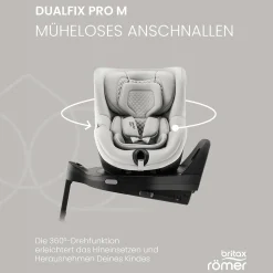 Britax Diamond DUALFIX PRO M Lux Linen Grey Diamond*Kinder Reboarder 0-18 Kg, Gruppe 0+/1