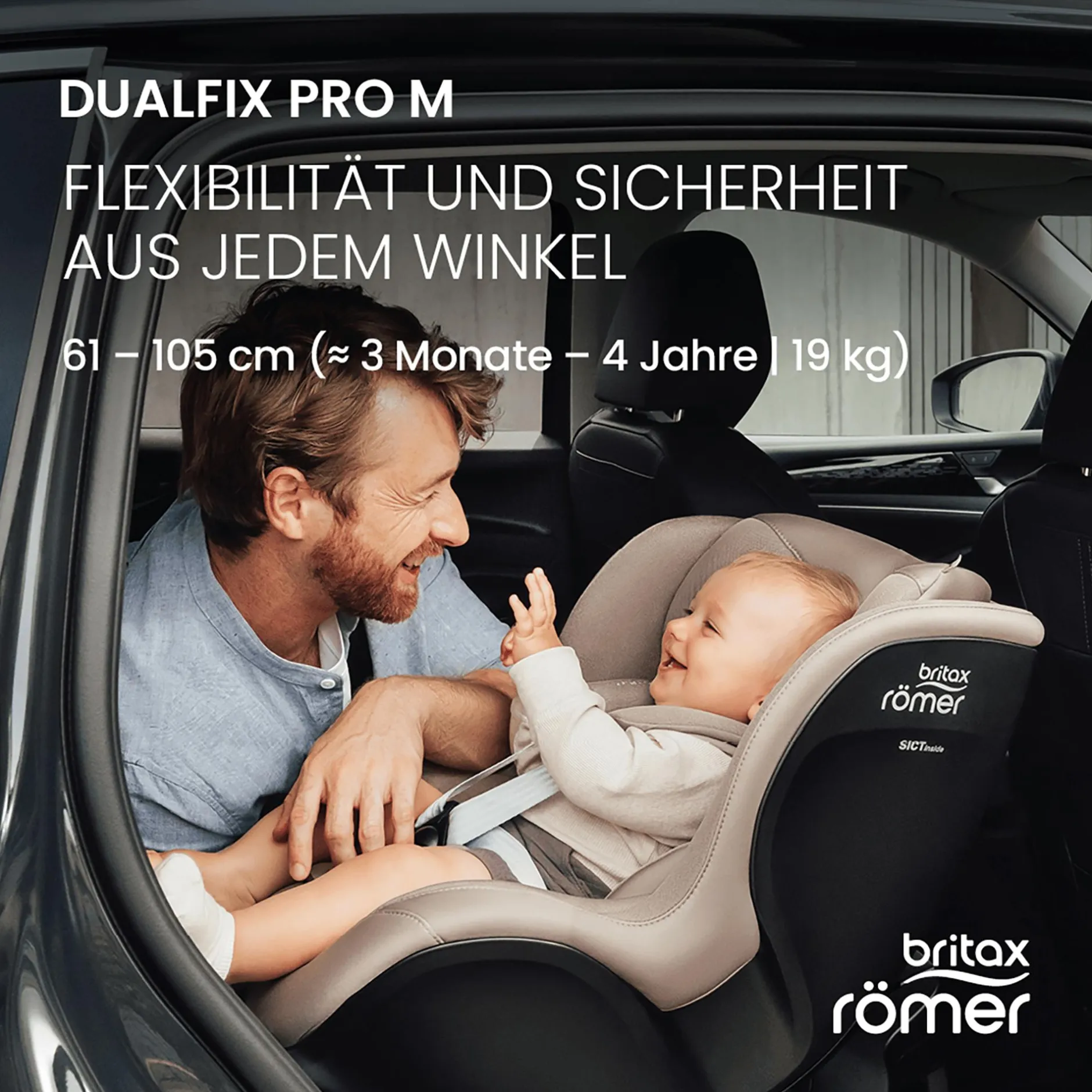 Britax Diamond DUALFIX PRO M Style Teak Diamond*Kinder Reboarder 0-18 Kg, Gruppe 0+/1