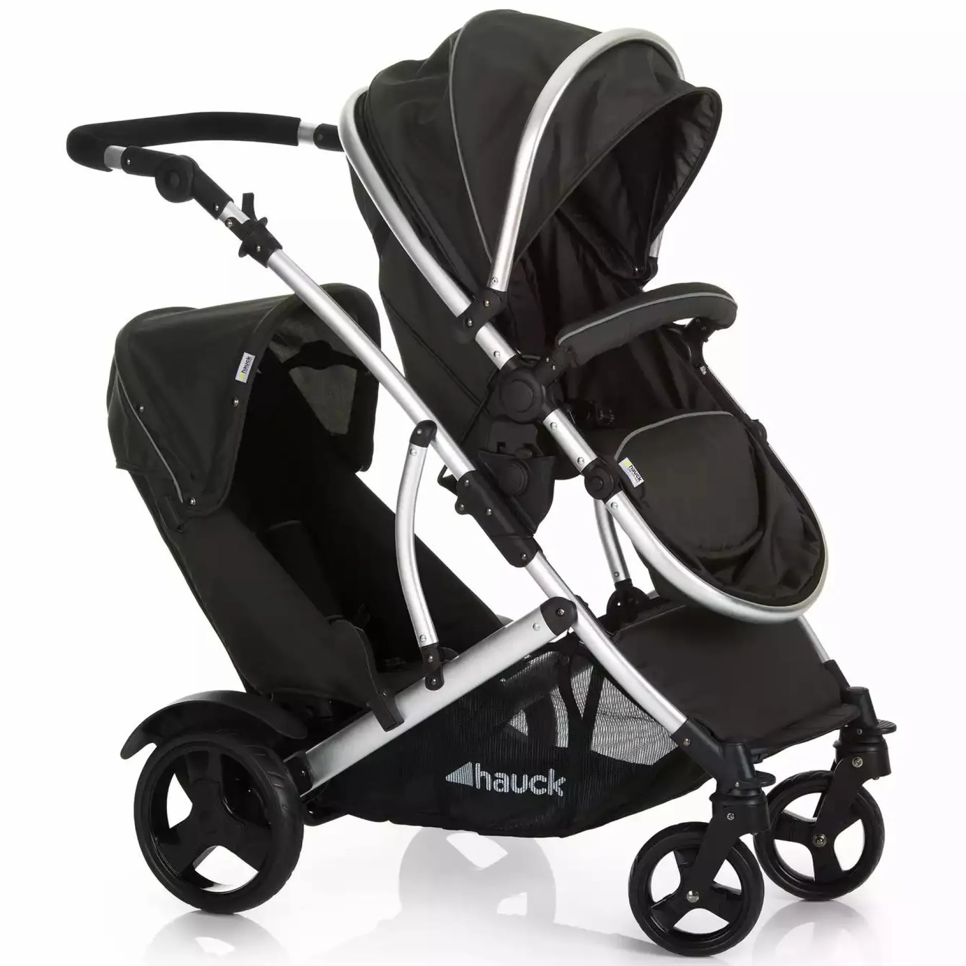 hauck Duett 2 black*Kinder Zwillingswagen & Geschwisterwagen