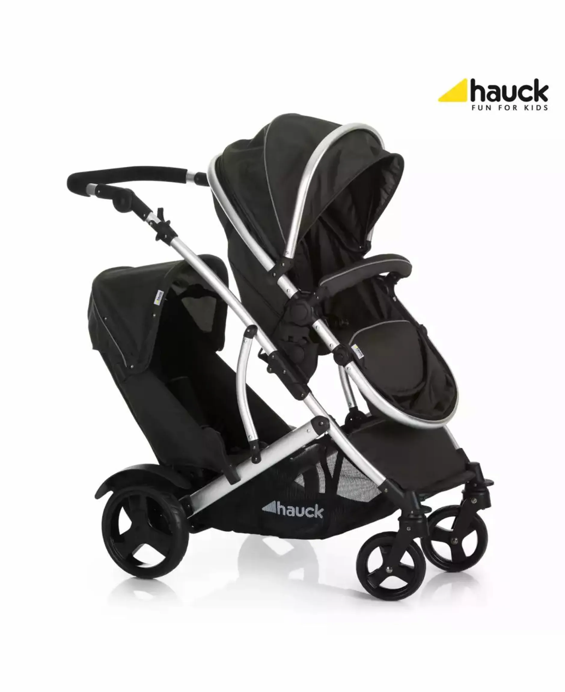 hauck Duett 2 black*Kinder Zwillingswagen & Geschwisterwagen