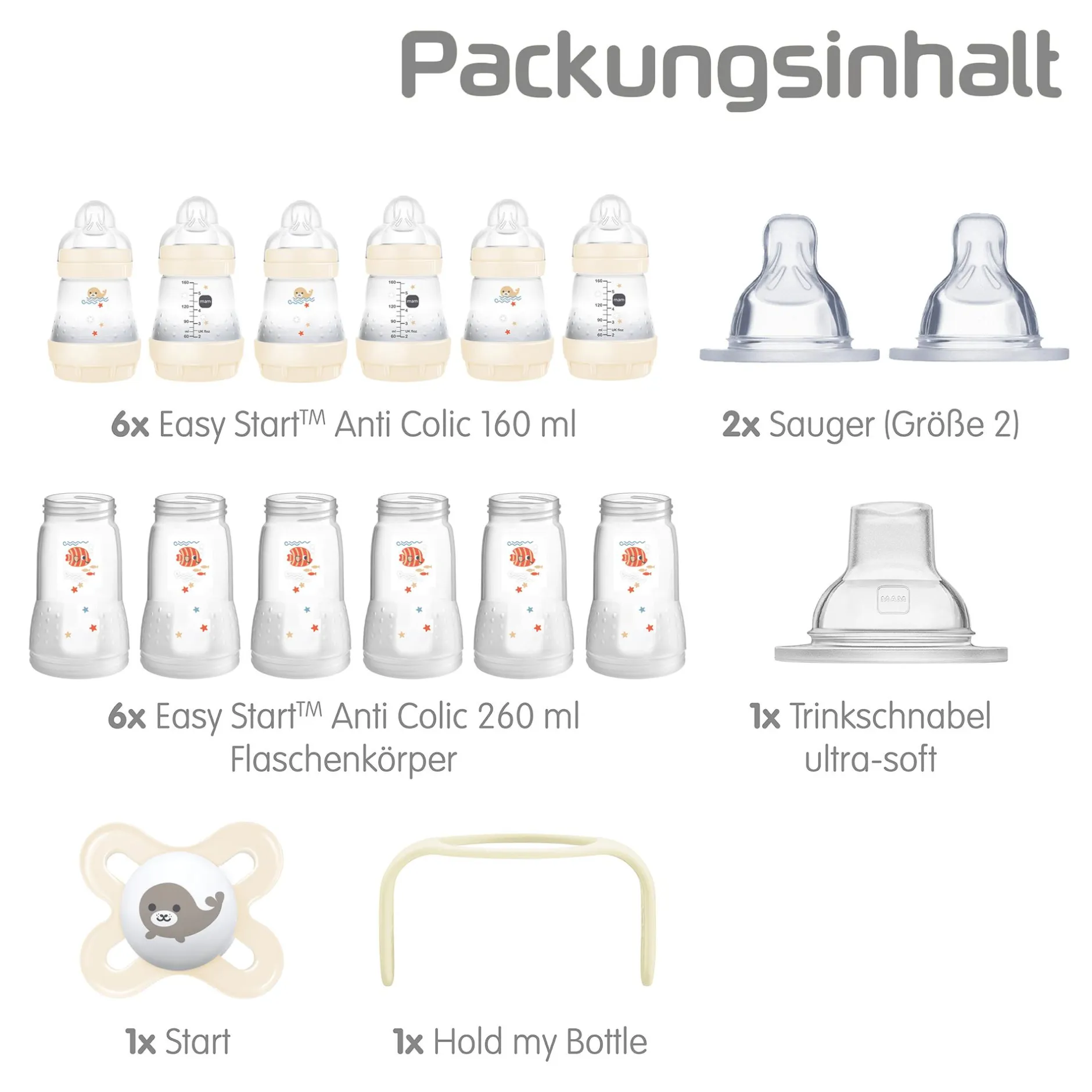 MAM Easy Start Anti-Colic Set XXL Wal/ Fisch* Flaschen & Sauger