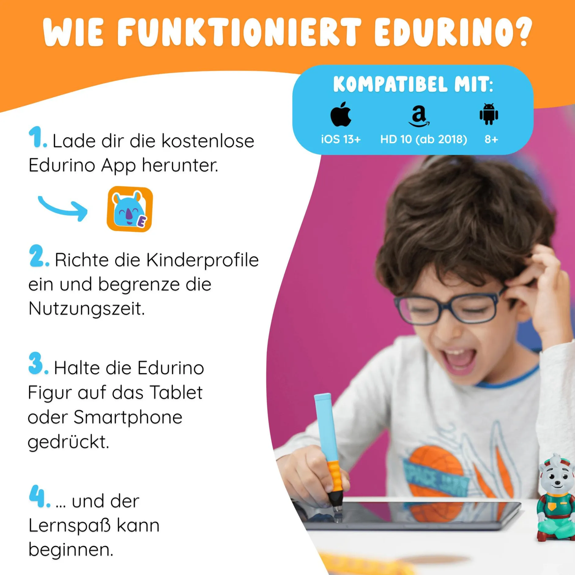 EDURINO Lernfigur Asa - Unsere Natur*Kinder Lernspielzeug|Spielzeug Ab 4 Jahren