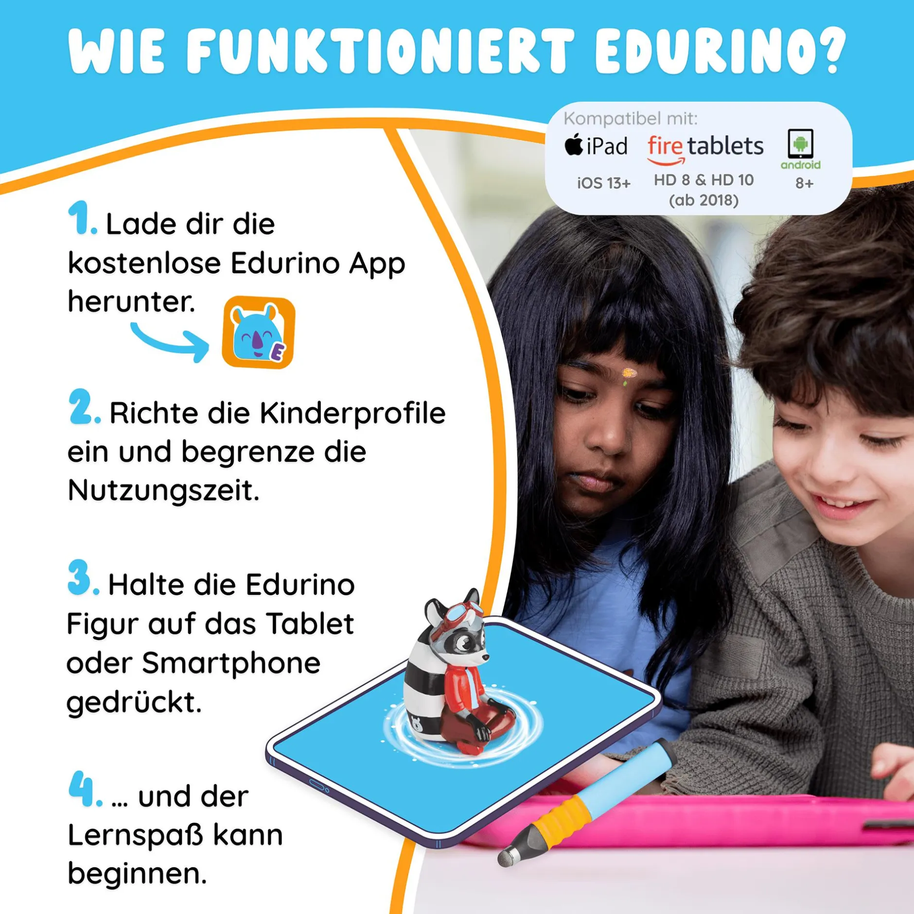 EDURINO Lernfigur Robin - Zahlen & Mengen*Kinder Lernspielzeug|Spielzeug Ab 4 Jahren