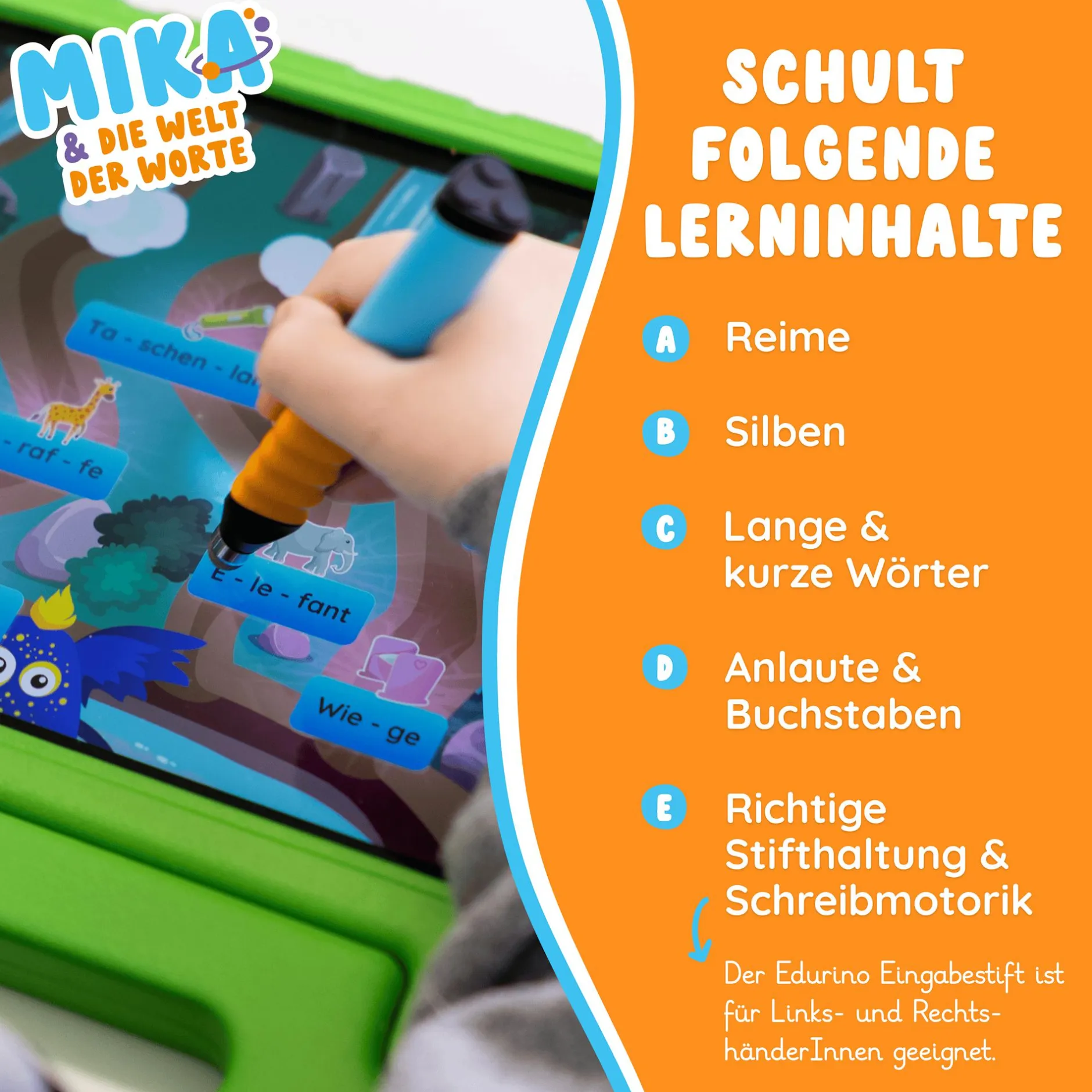 EDURINO Starterset Mika - Erstes Lesen & Schreiben*Kinder Lernspielzeug|Spielzeug Ab 4 Jahren