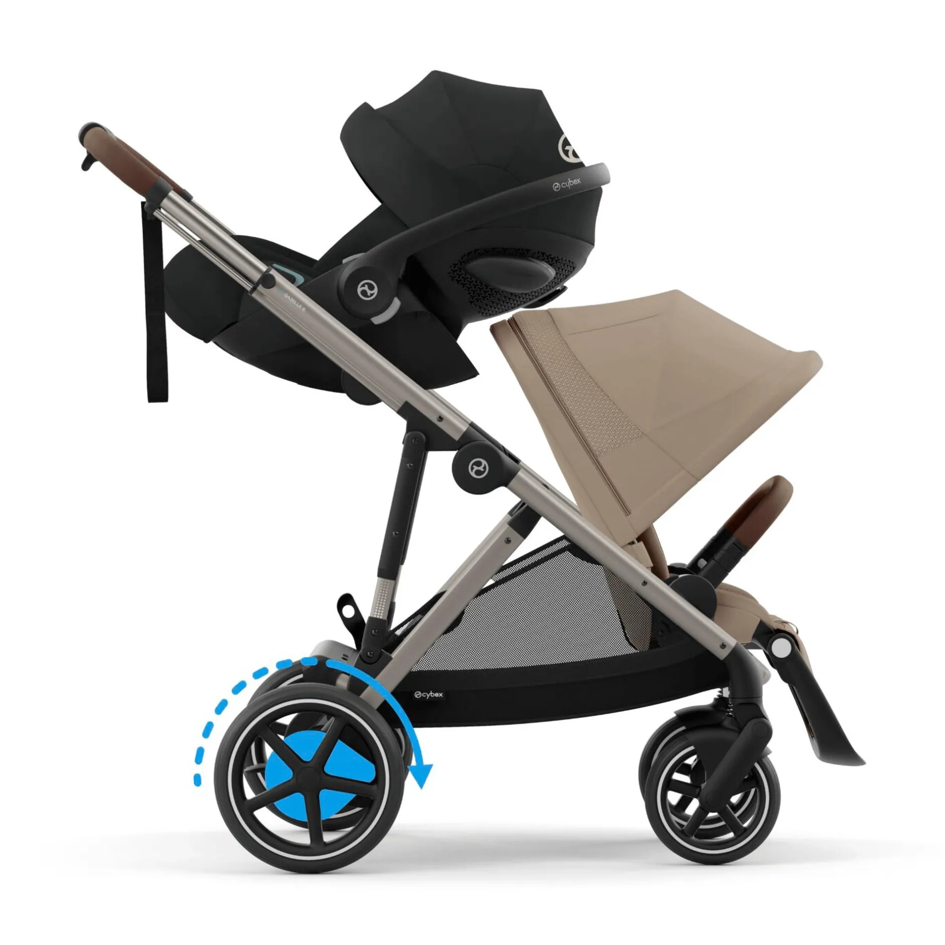 cybex eGazelle S Gestell Almond*Kinder Kombi-Kinderwagen