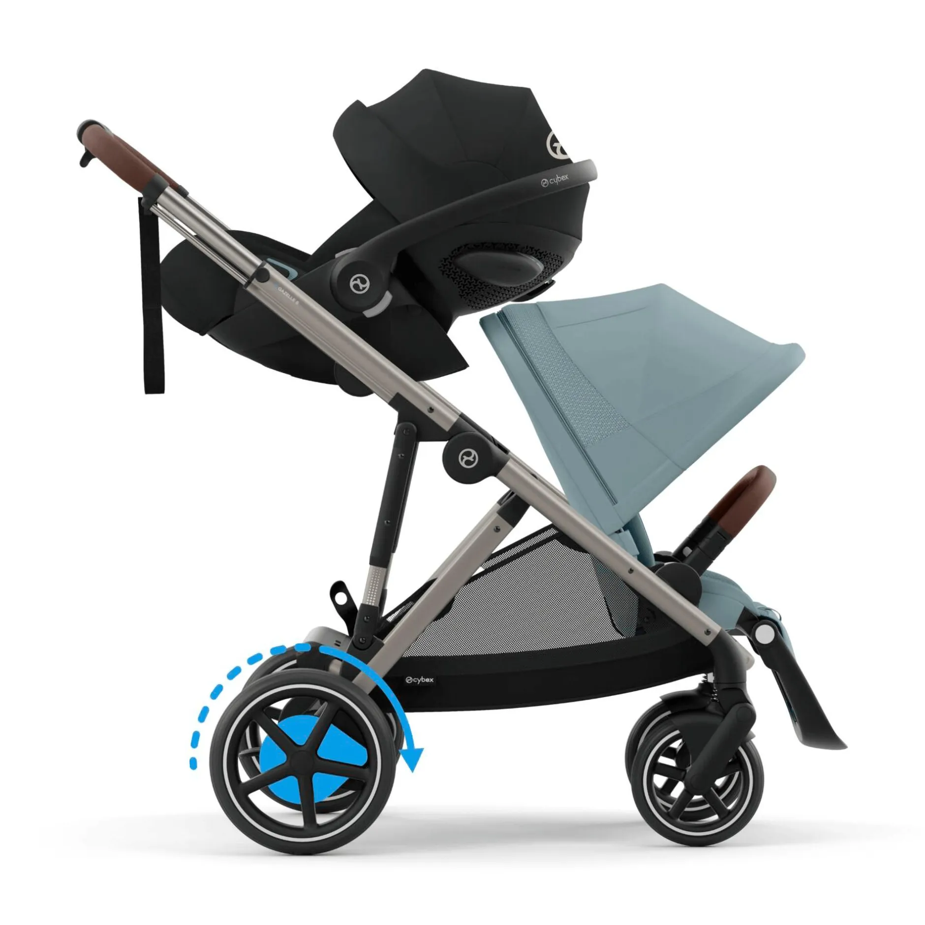 cybex eGazelle S Gestell Stormy Blue*Kinder Kombi-Kinderwagen