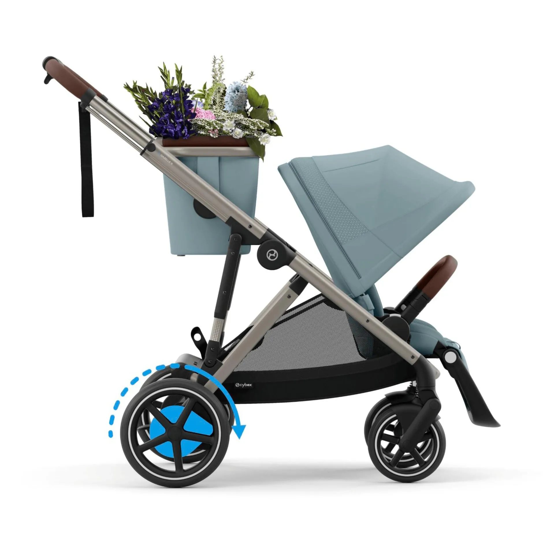cybex eGazelle S Gestell Stormy Blue*Kinder Kombi-Kinderwagen