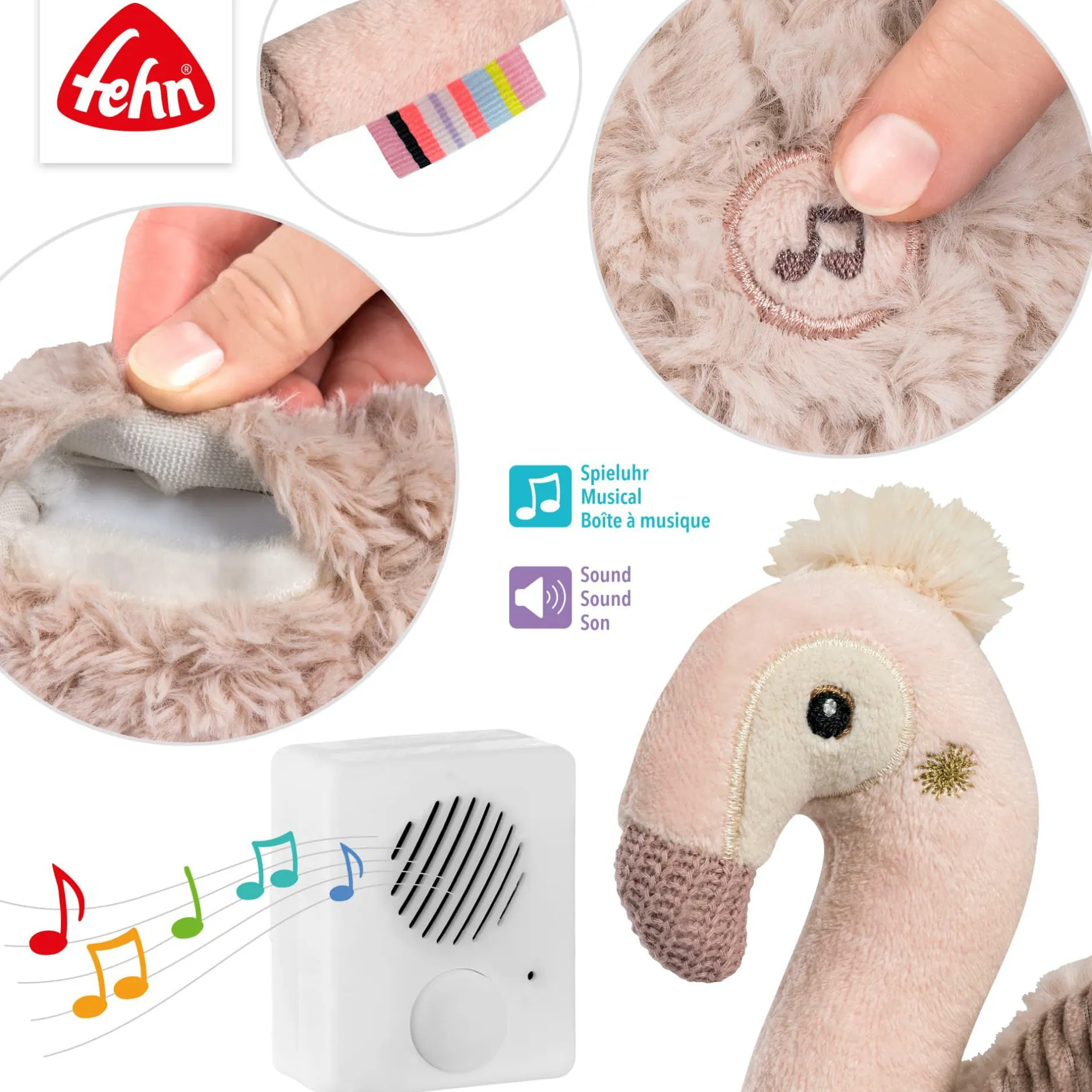 fehn Einschlafhilfe Flamingo* Spieluhren|Kuscheltiere