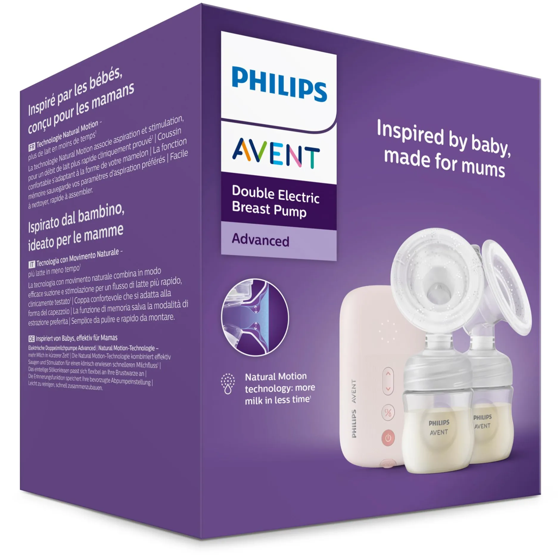 PHILIPS AVENT Elektrische Doppelmilchpumpe Natural Motion SCF397/31* Milchpumpen
