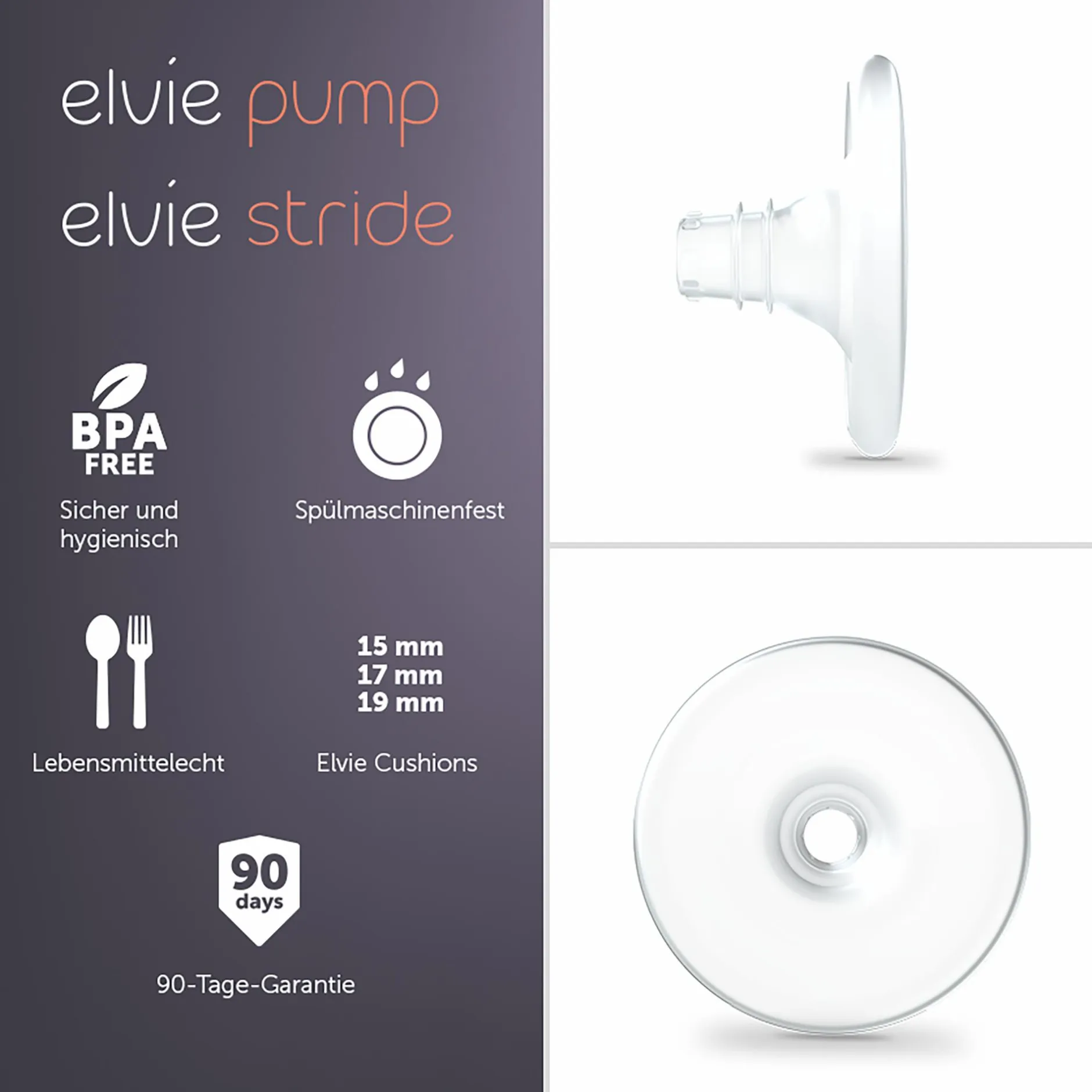 elvie 2er Pack Stillhütchen für Pump/Stride S 15mm* Milchpumpen