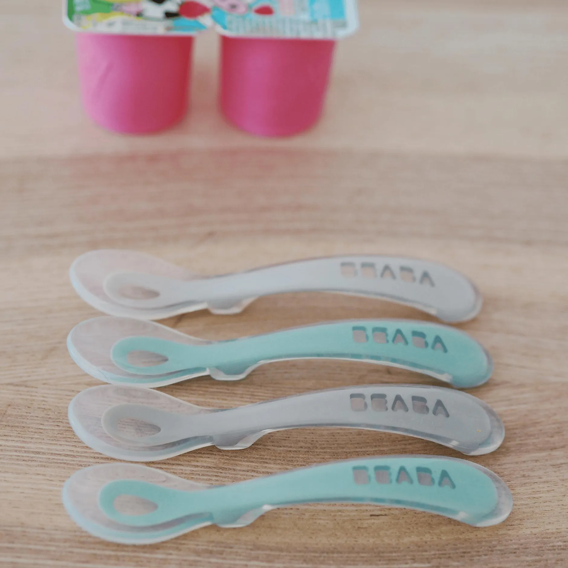 Bu00c8ABA 4er Set Babylöffel aus Silikon 8+ Monate* Besteck & Geschirr
