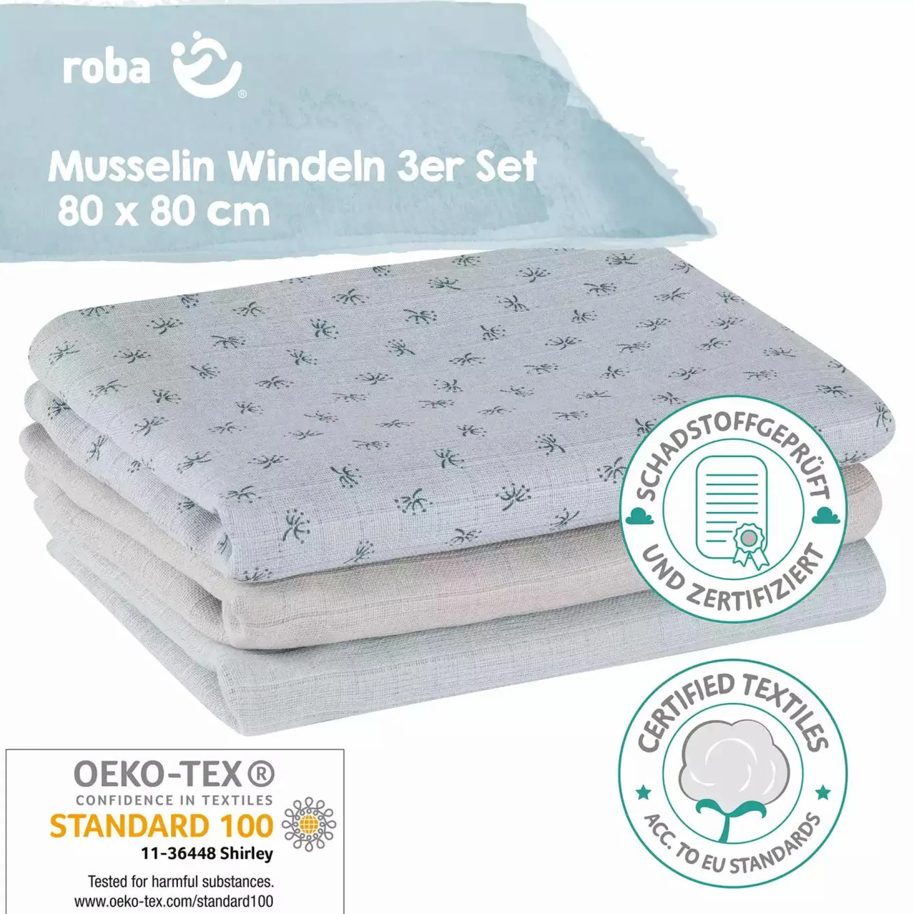 roba 3er Set Mullwindeln* Mullwindeln|Mullwindeln