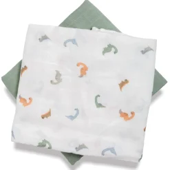 LITTLE ONE 2er Set Pucktücher Dino 120 x 120 cm* Spucktücher|Spucktücher