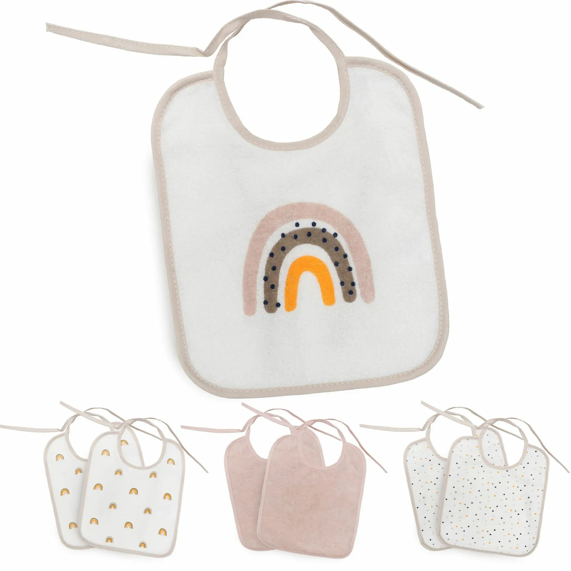 LITTLE ONE 7er-Pack Bindelätzchen Regenbogen* Lätzchen|Lätzchen