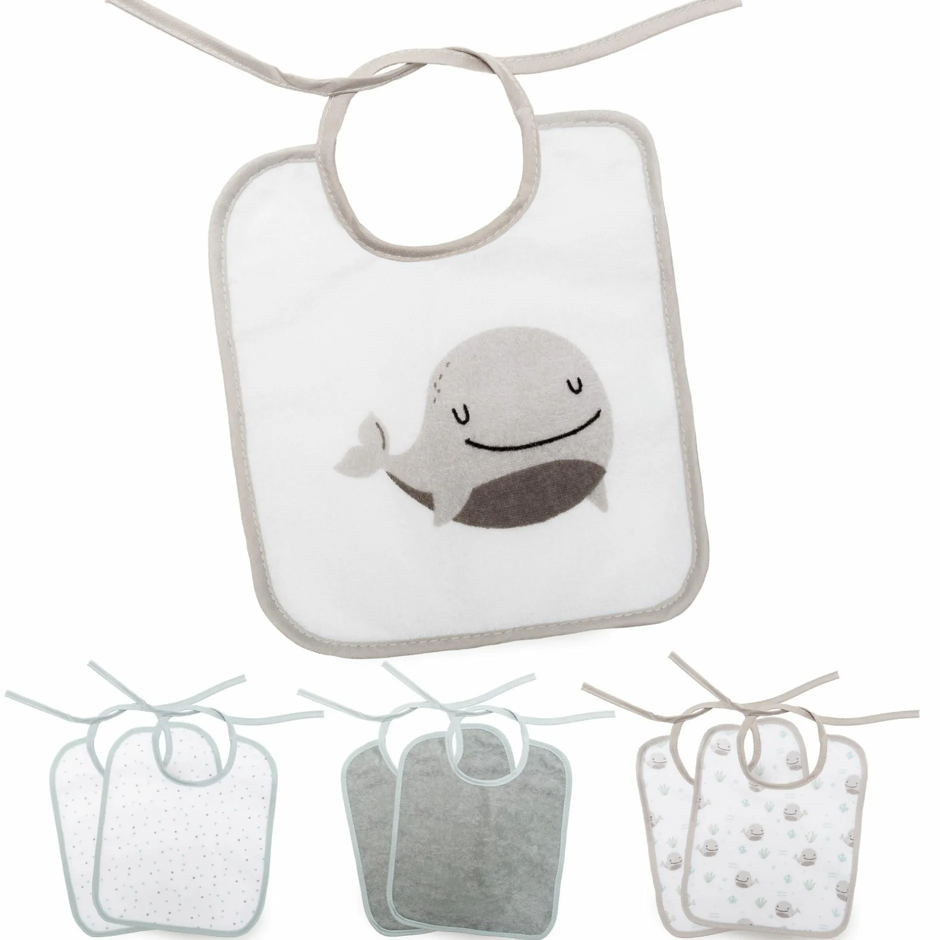 LITTLE ONE 7er-Pack Bindelätzchen Wal* Lätzchen|Lätzchen