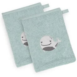 LITTLE ONE 2er-Pack Waschhandschuhe Wal* Badetextilien|Badetextilien