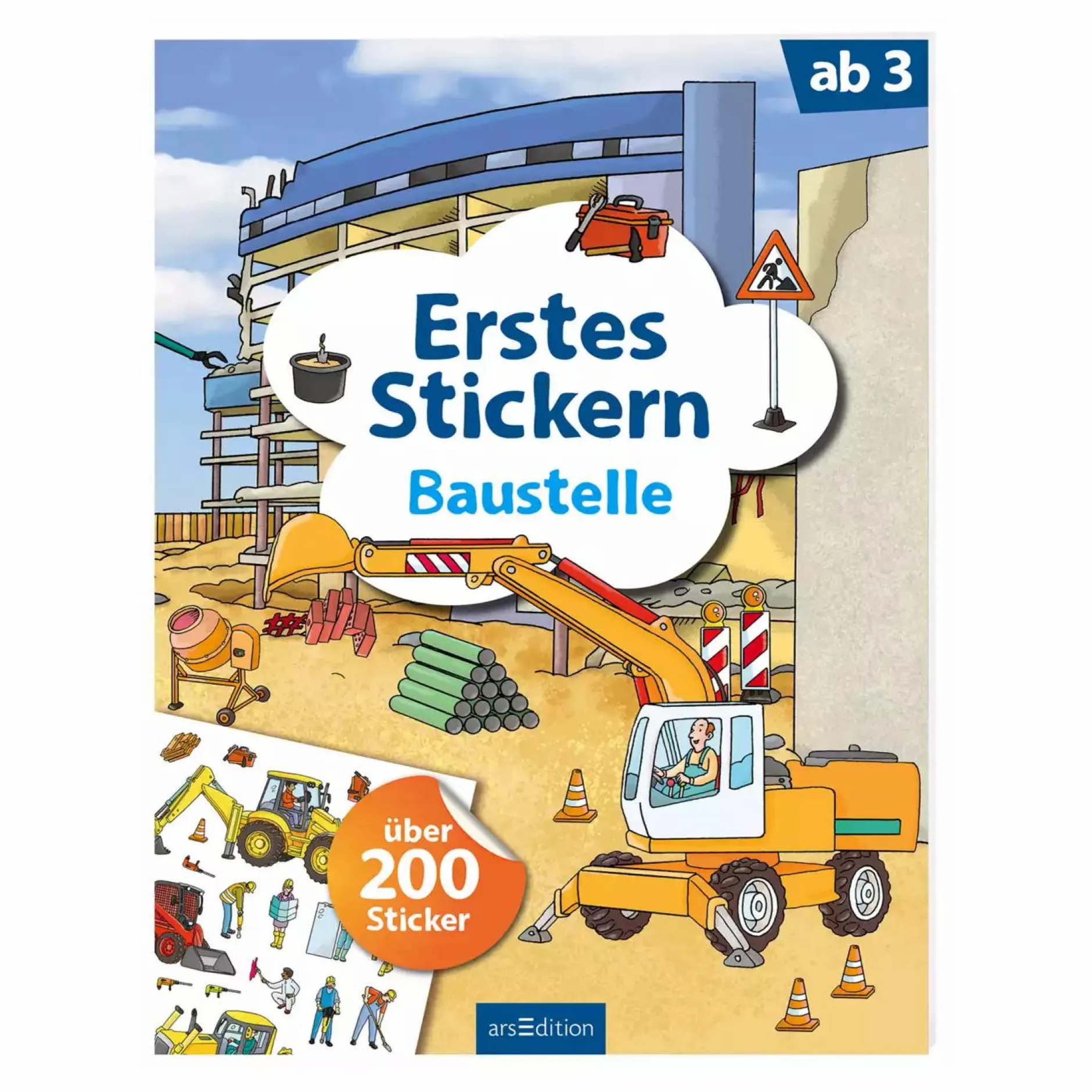 arsEdition Erstes Stickern - Baustelle*Kinder Kinderbücher|Spielzeug Ab 3 Jahren