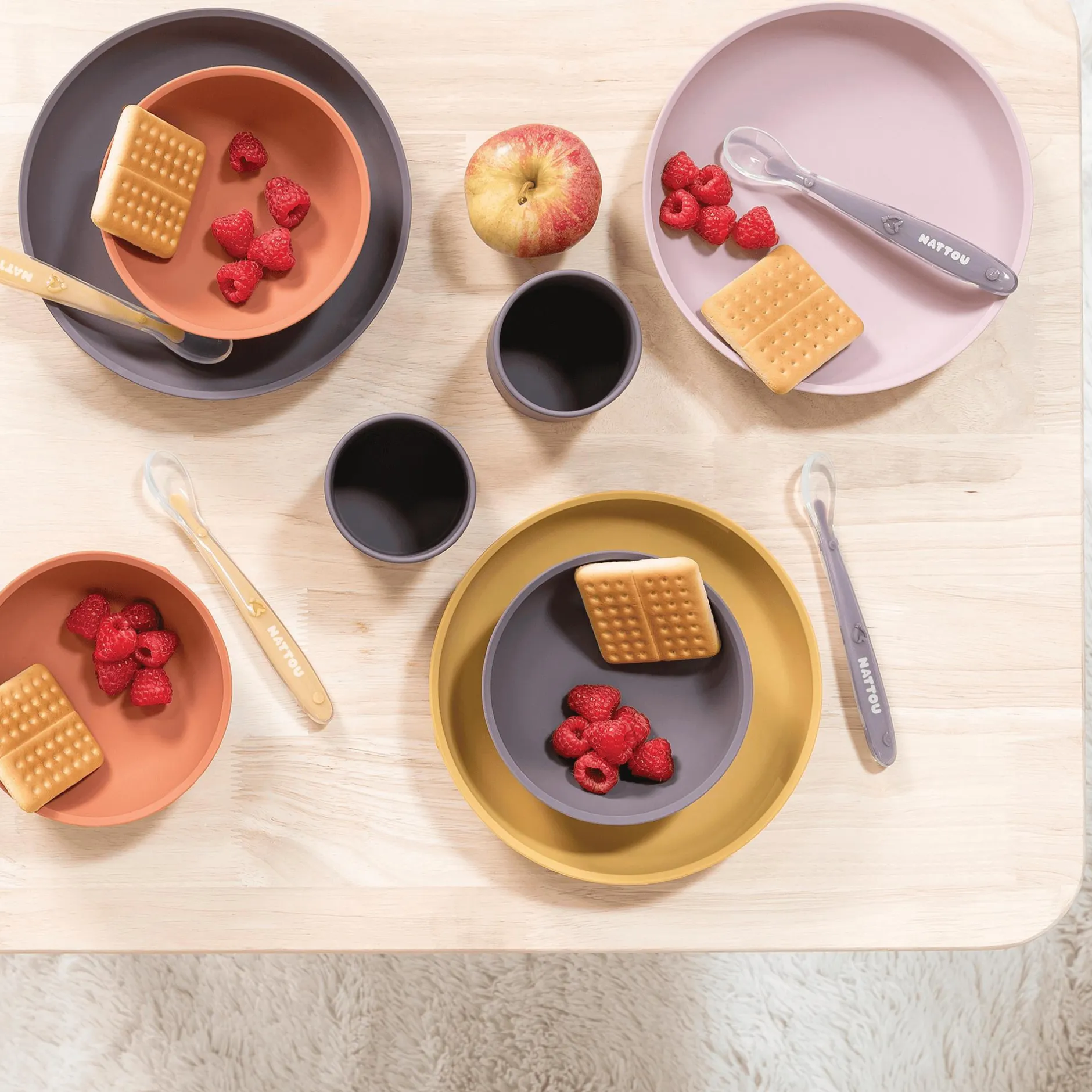 Nattou Esslern-Set aubergine/pfirsich* Besteck & Geschirr