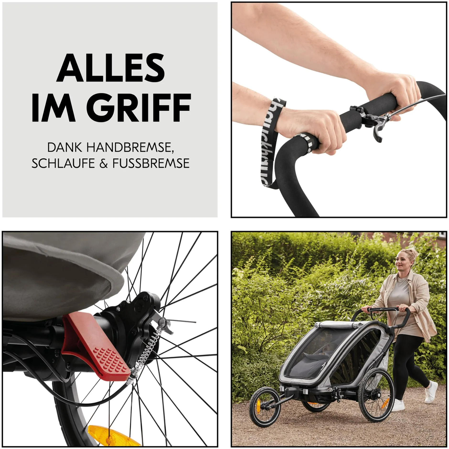 hauck Fahrradanhänger Bike n Walk Duo Light Grey* Fahrradanhänger