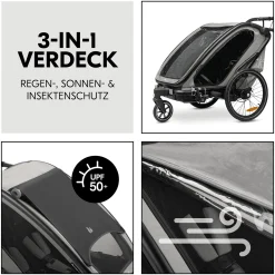 hauck Fahrradanhänger Bike n Walk Duo Light Grey* Fahrradanhänger
