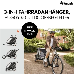 hauck Fahrradanhänger Bike n Walk Duo Light Grey* Fahrradanhänger