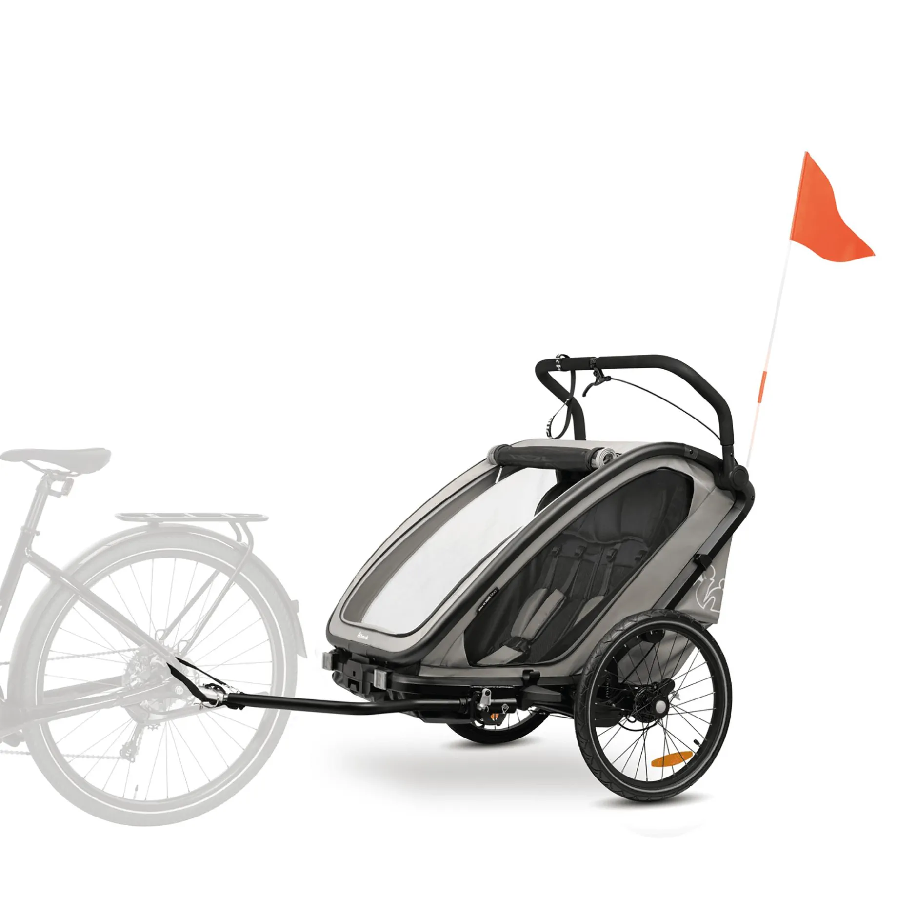 hauck Fahrradanhänger Bike n Walk Duo Light Grey* Fahrradanhänger