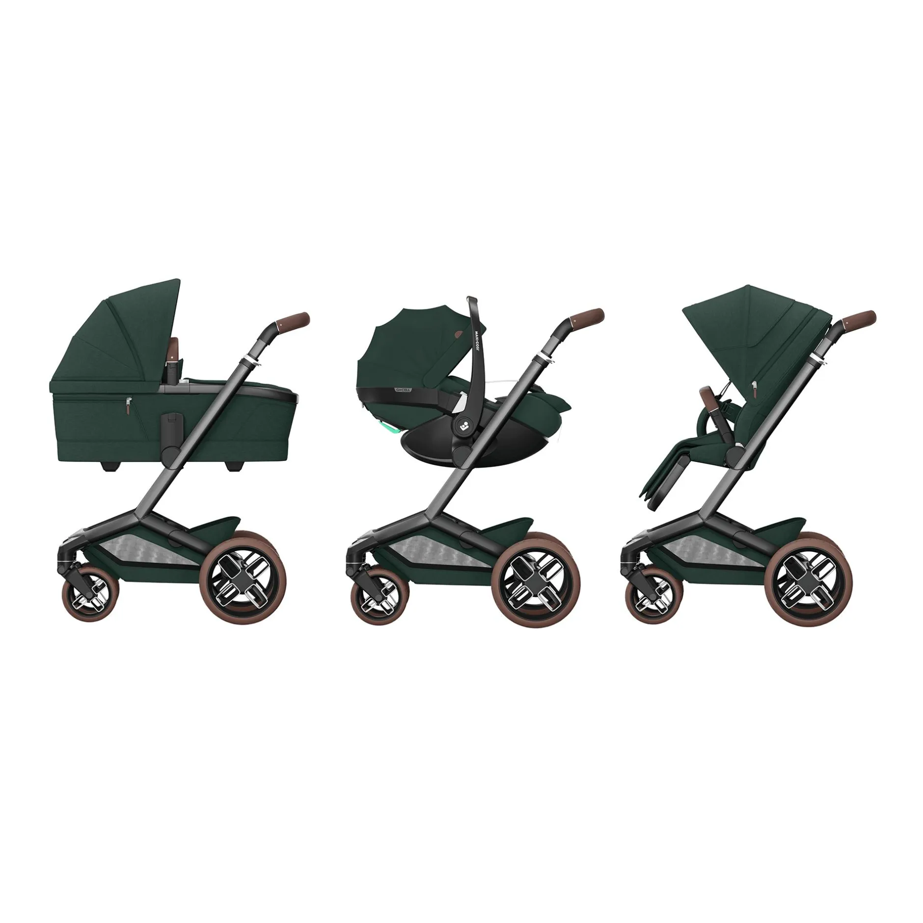 MAXI-COSI Premium Fame Gestell Twillic Green*Kinder Kombi-Kinderwagen