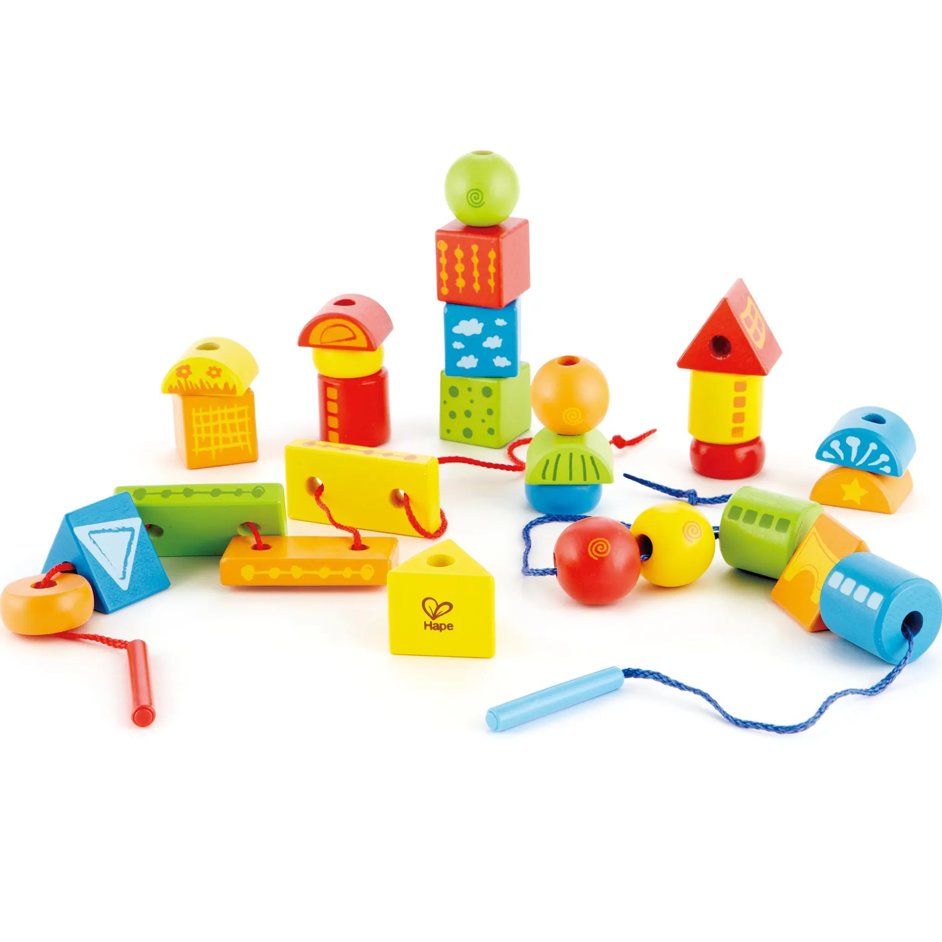 Hape Fädelklötze*Kinder Lernspielzeug|Holzspielzeug