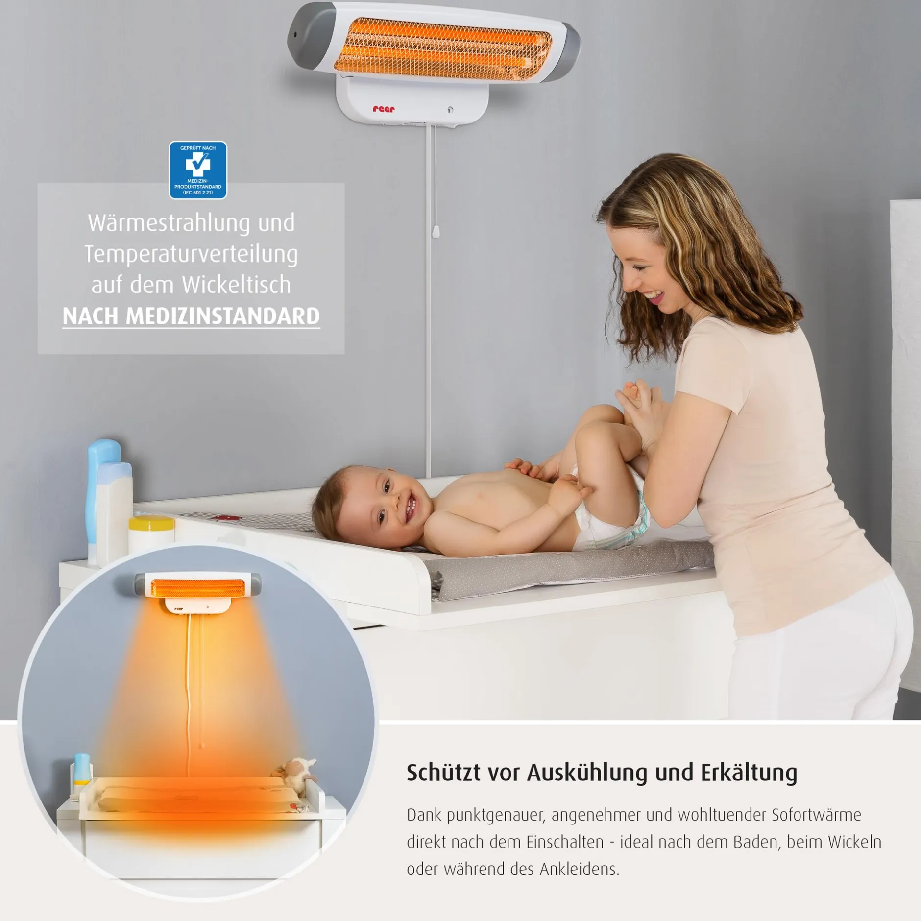 reer FeelWell Wickeltisch-Wärmestrahler* Heizstrahler