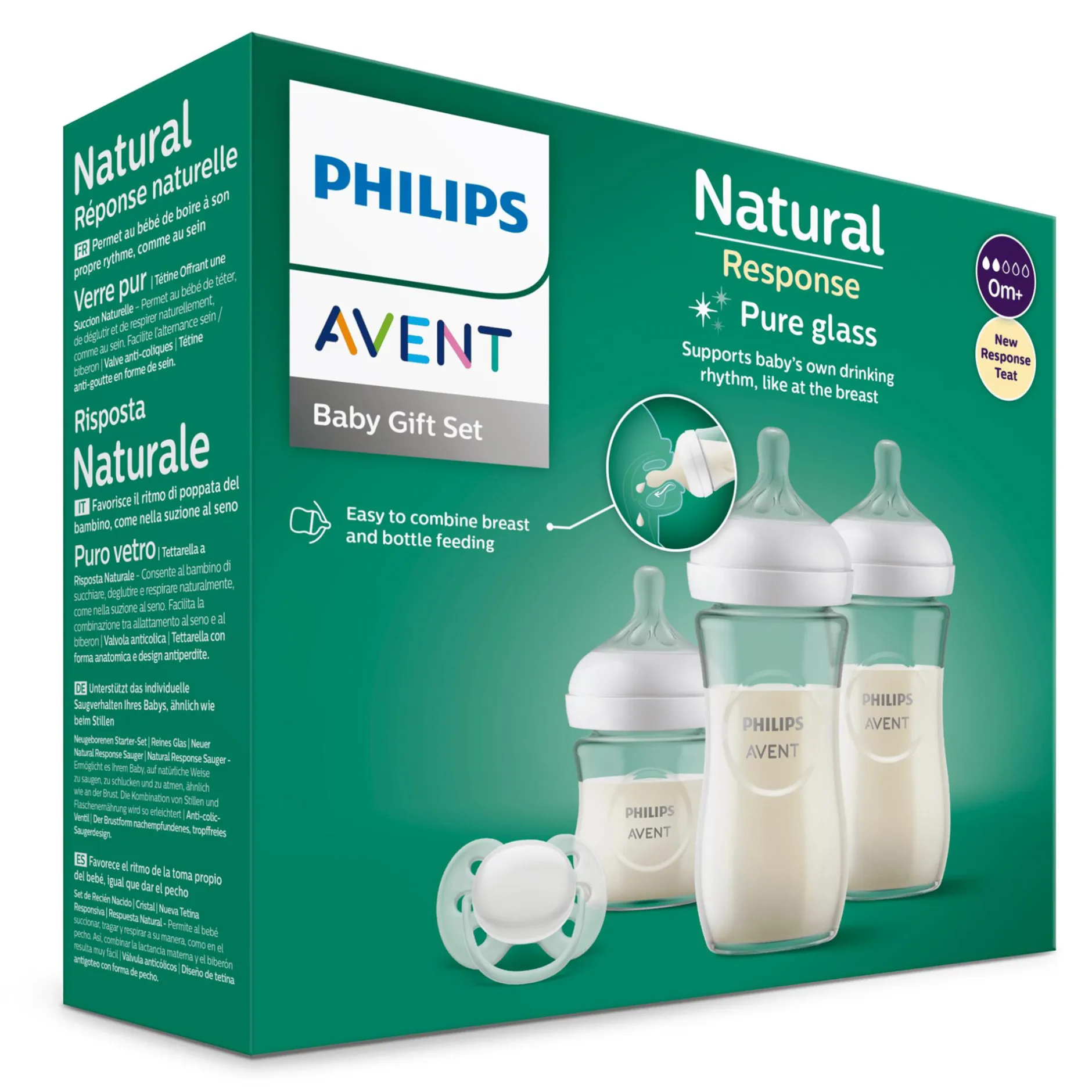 PHILIPS AVENT Flaschen-Starter-Set Glas Natural Response SCD878/11* Flaschen & Sauger